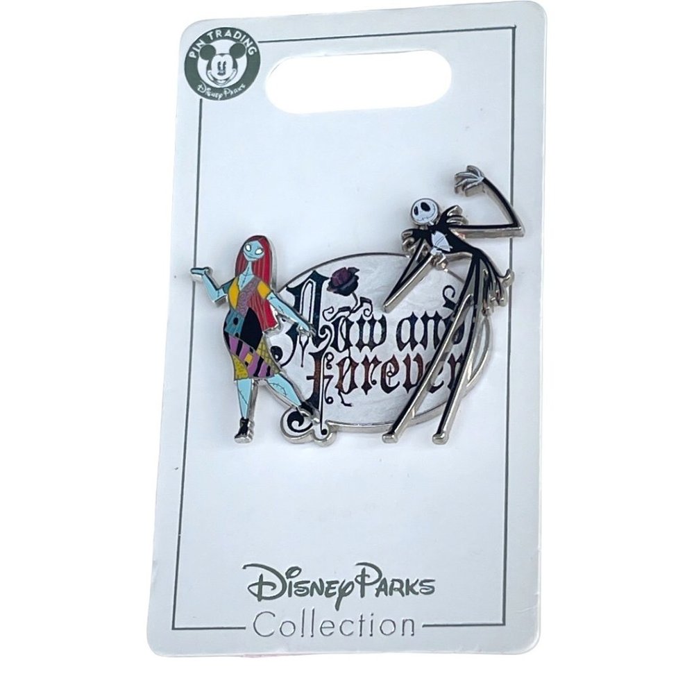 Disney Parks Nightmare Before Christmas Jack Skellington Sally Now & Forever Pin